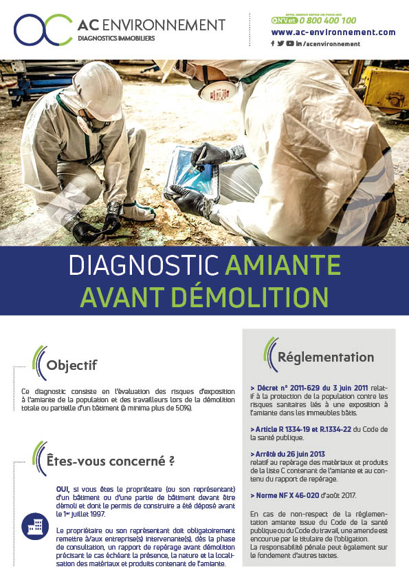diagnostic amiante avant demolition Ac Environnement
