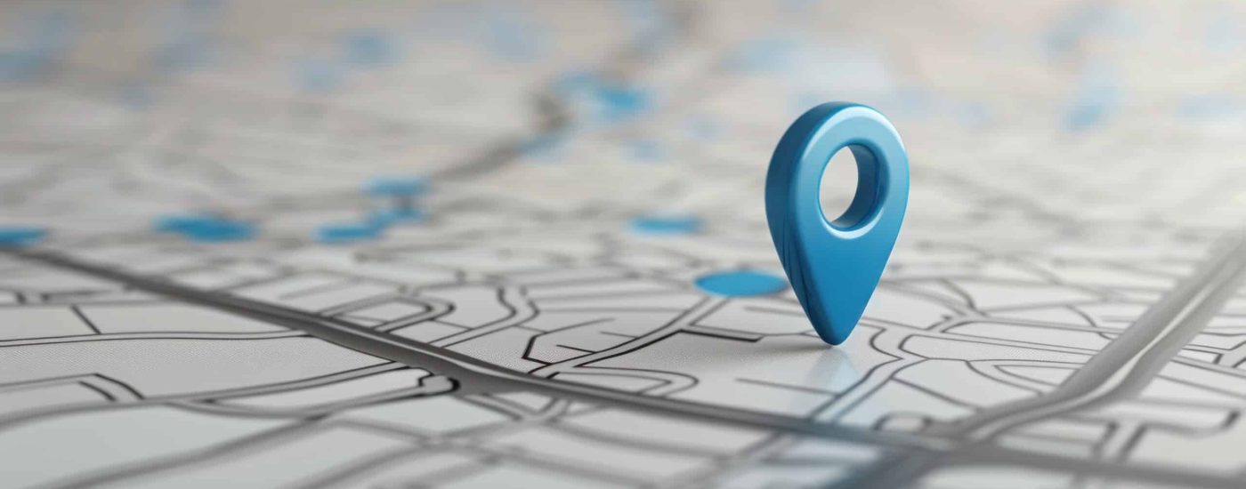 Blue Location Pin on a Folded Map